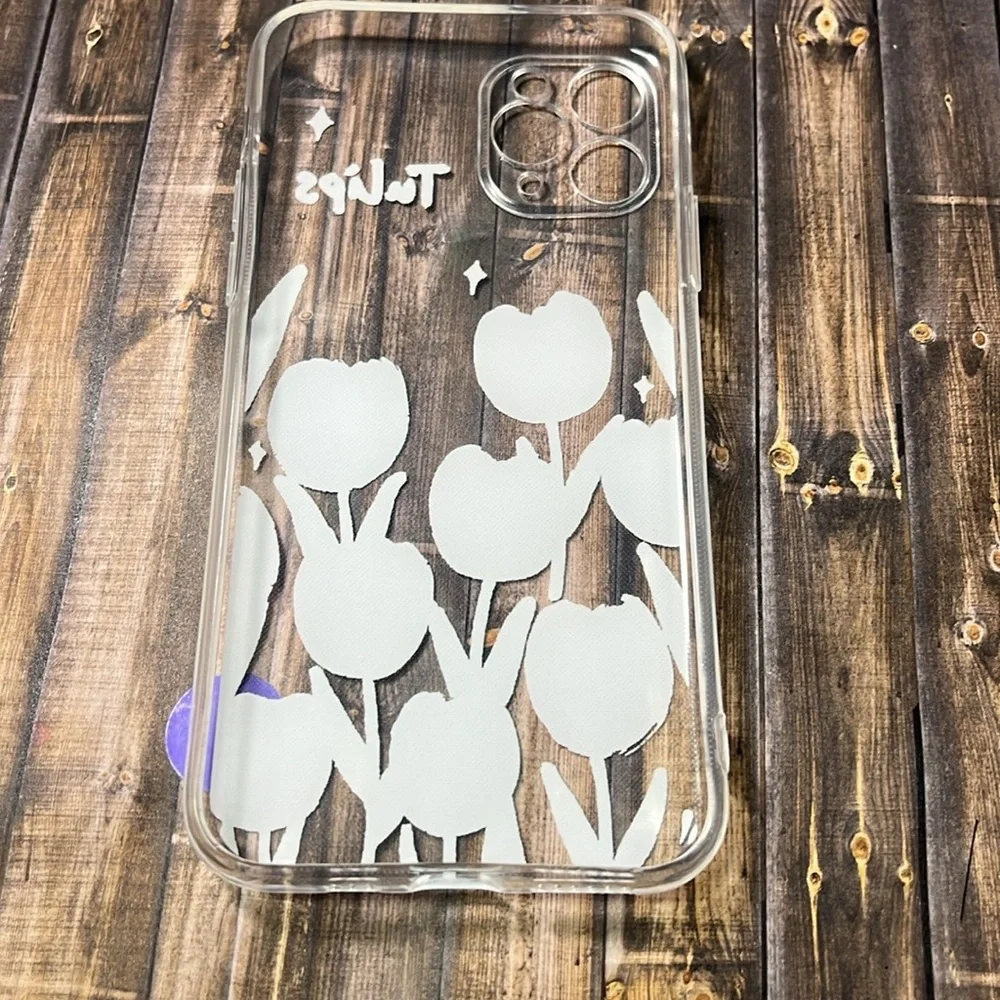 5for$10 Painted Cream Tulips Floral iPhone 11 Pro Protective Phone Case NWT